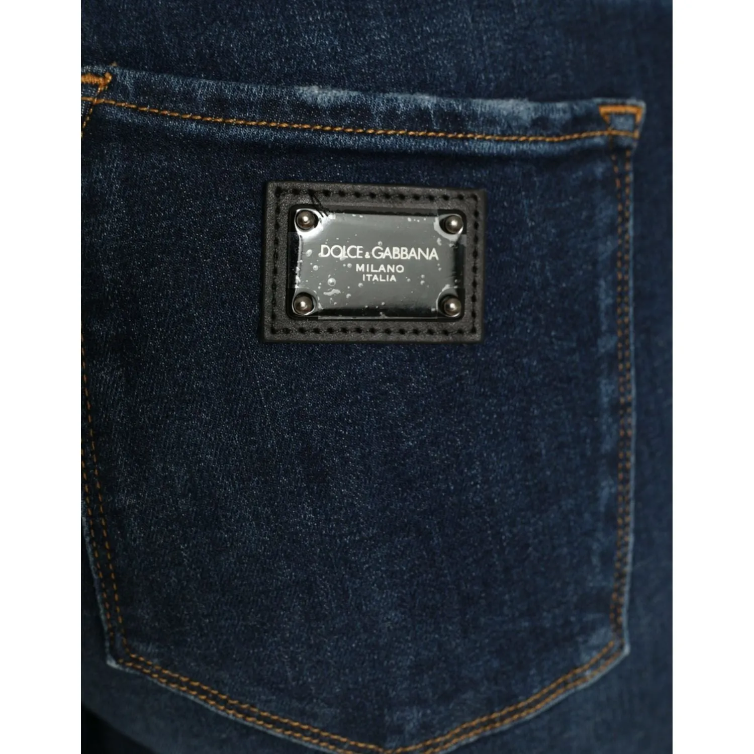 Dolce & Gabbana Elegant Dark Blue Mid Waist Stretch Jeans