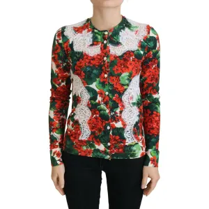 Dolce & Gabbana Elegant Floral Crewneck Cardigan