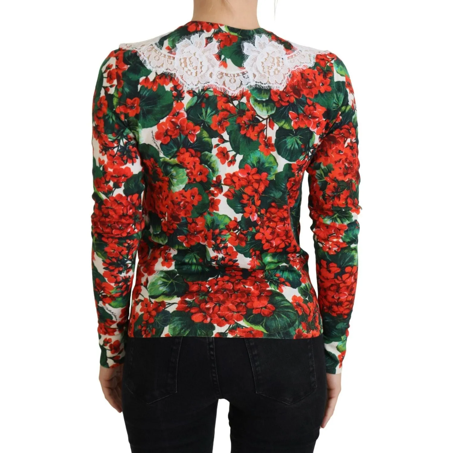 Dolce & Gabbana Elegant Floral Crewneck Cardigan