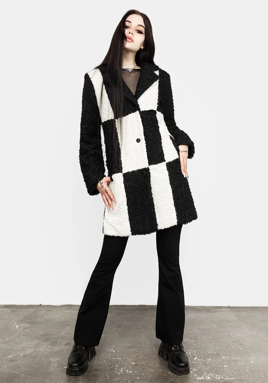 Dreamtime Checkerboard Teddy Coat