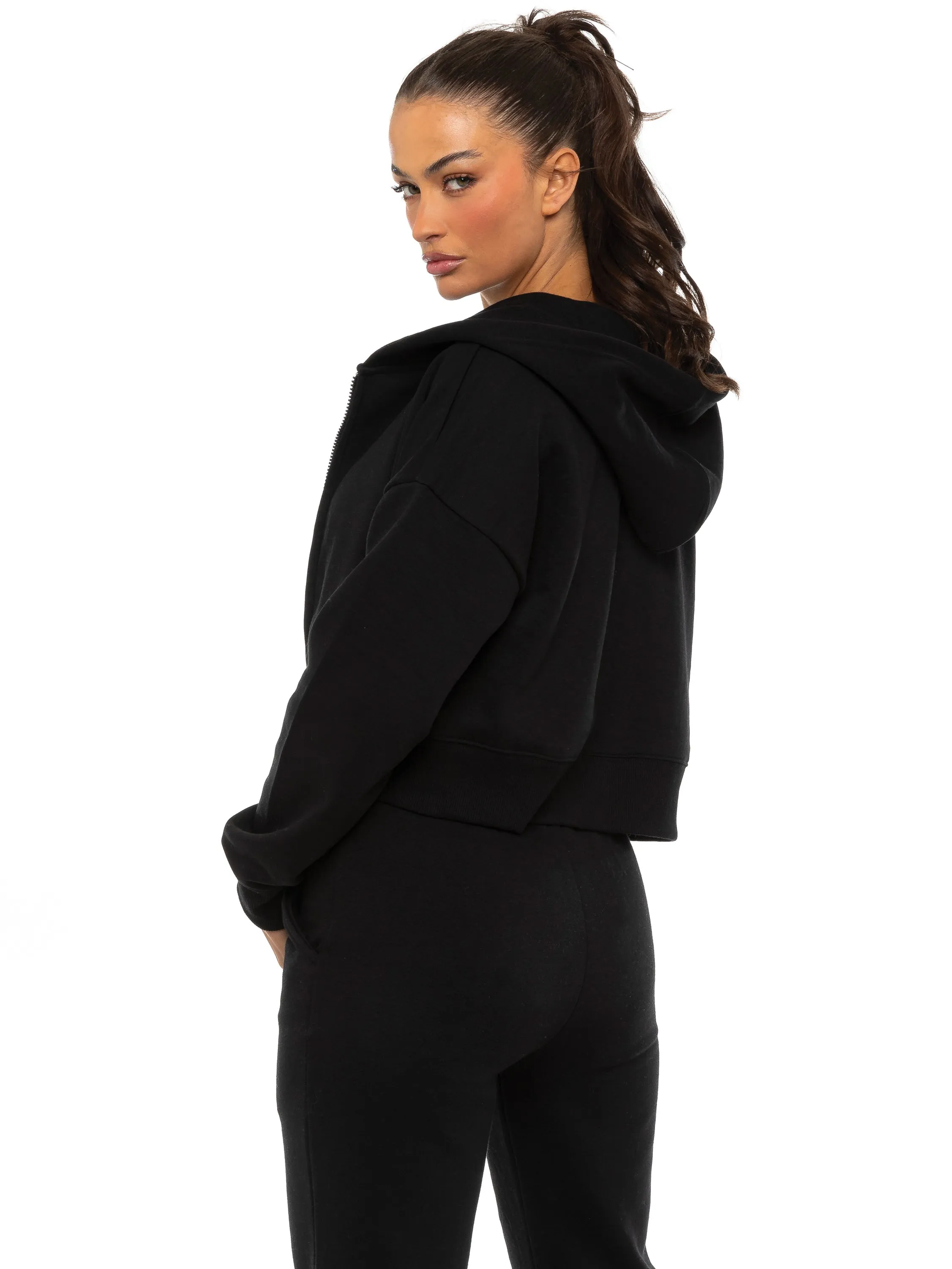 Enzo | Womens Cropped Zip Hoodie Tracksuit