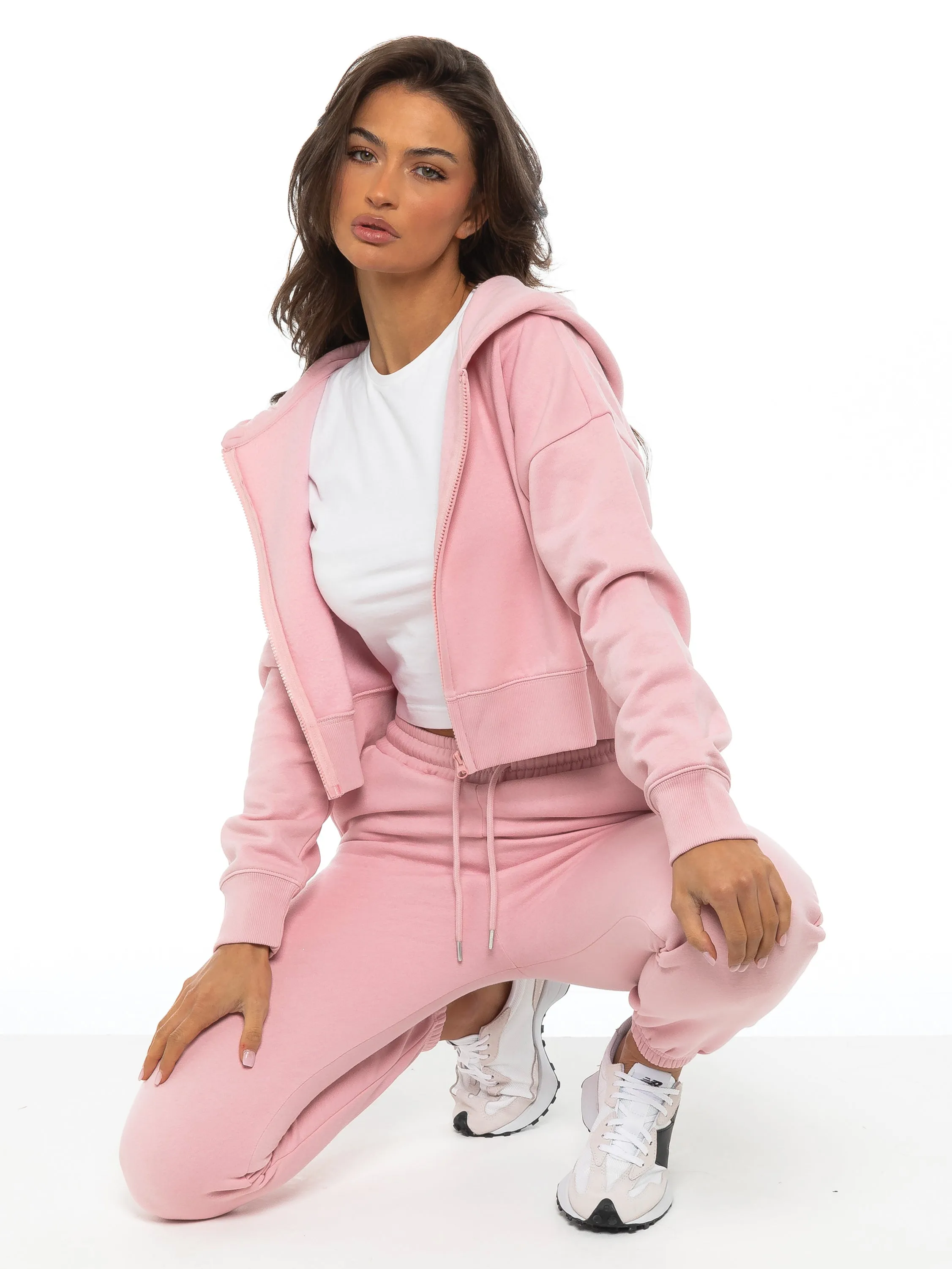 Enzo | Womens Cropped Zip Hoodie Tracksuit