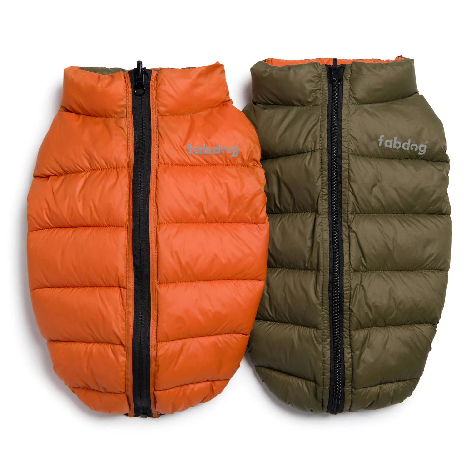 Fabdog | Pack N' Go Reversible Puffer Olive/Orange