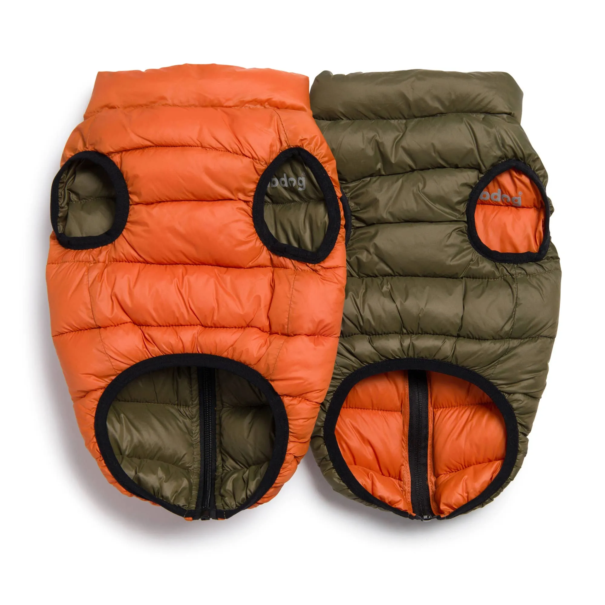 Fabdog | Pack N' Go Reversible Puffer Olive/Orange