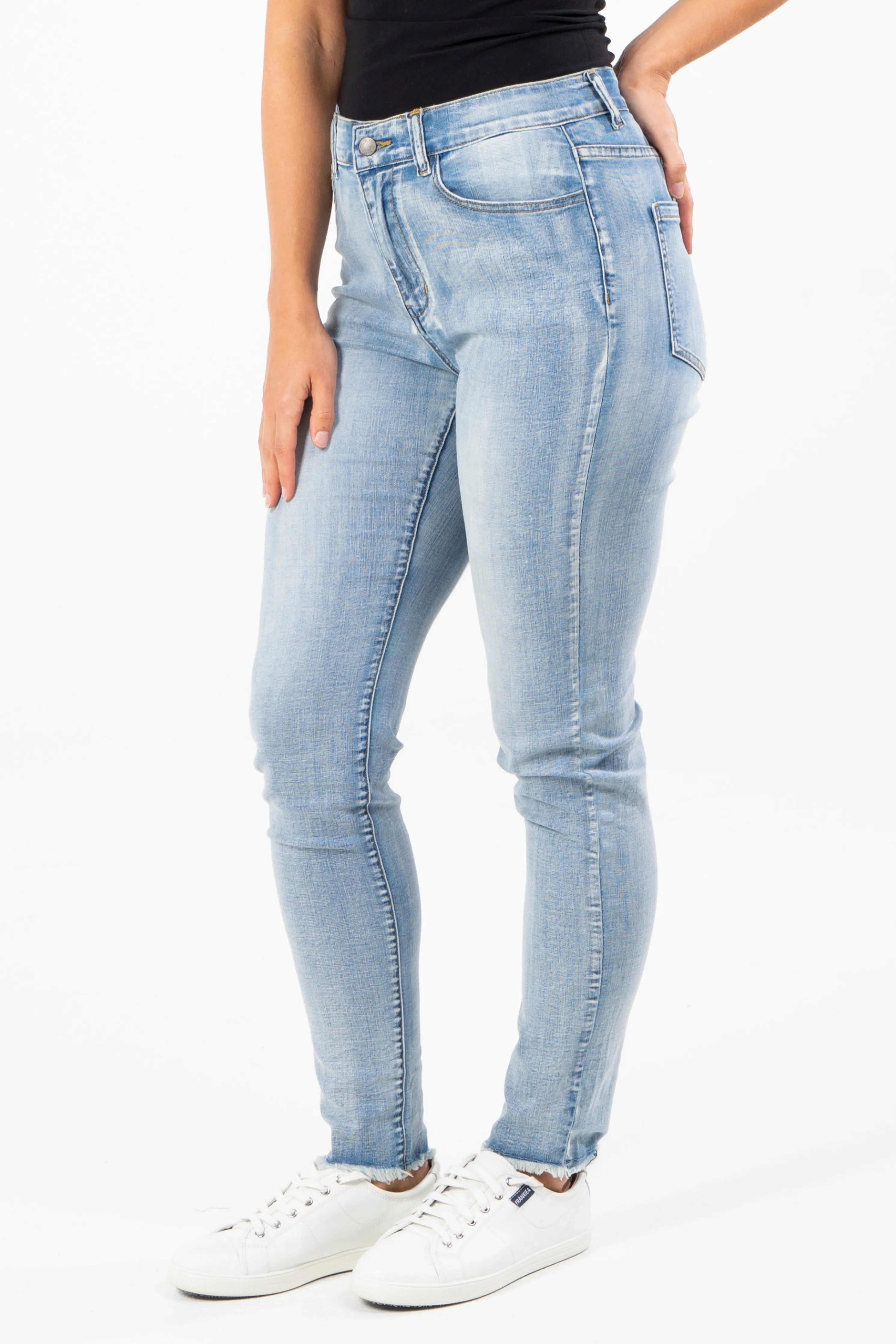 Frayed Slim Fit Jean | Light Denim