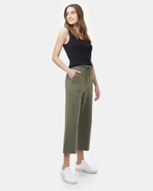 French Terry Cropped Wide Leg Sweatpant