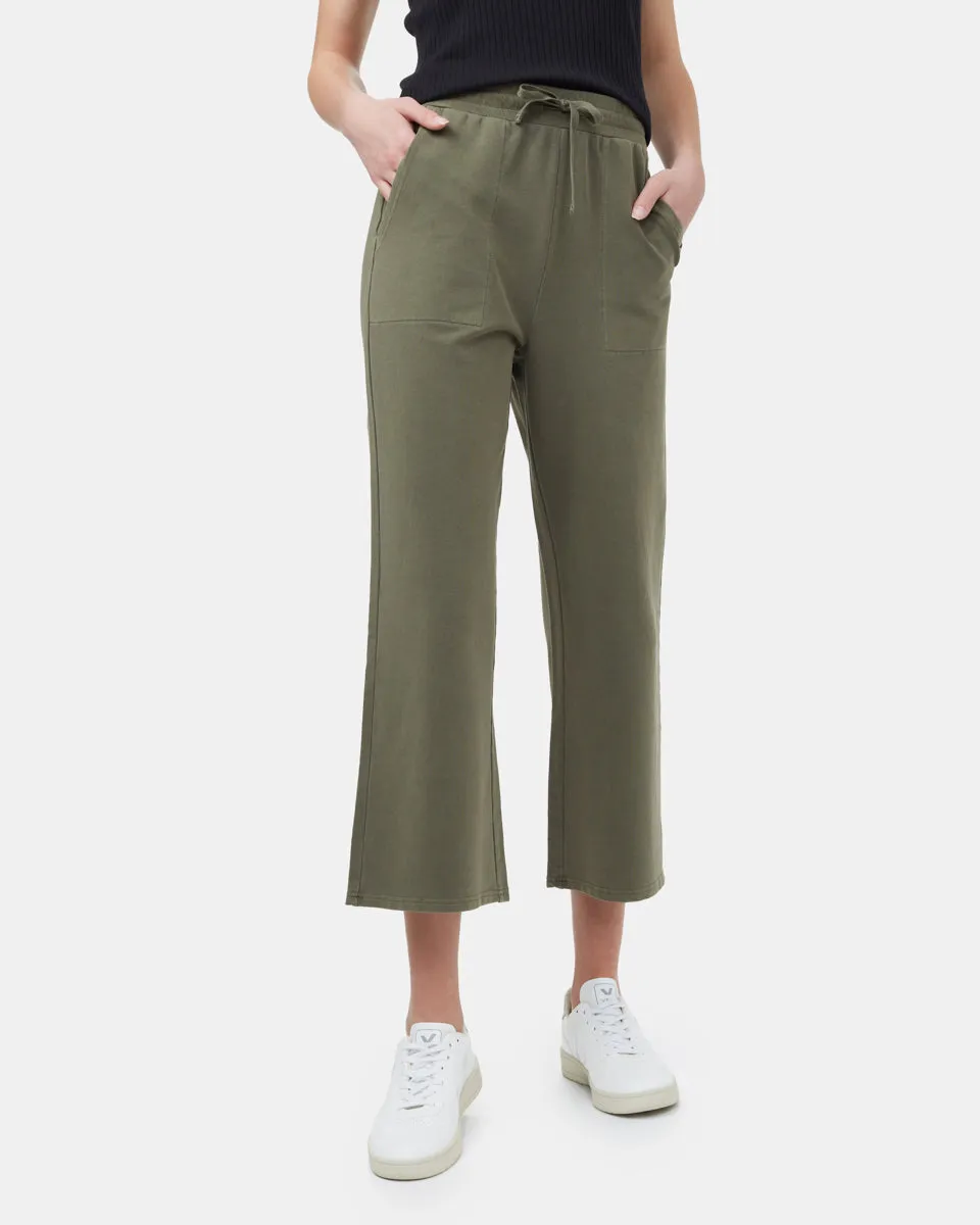 French Terry Cropped Wide Leg Sweatpant