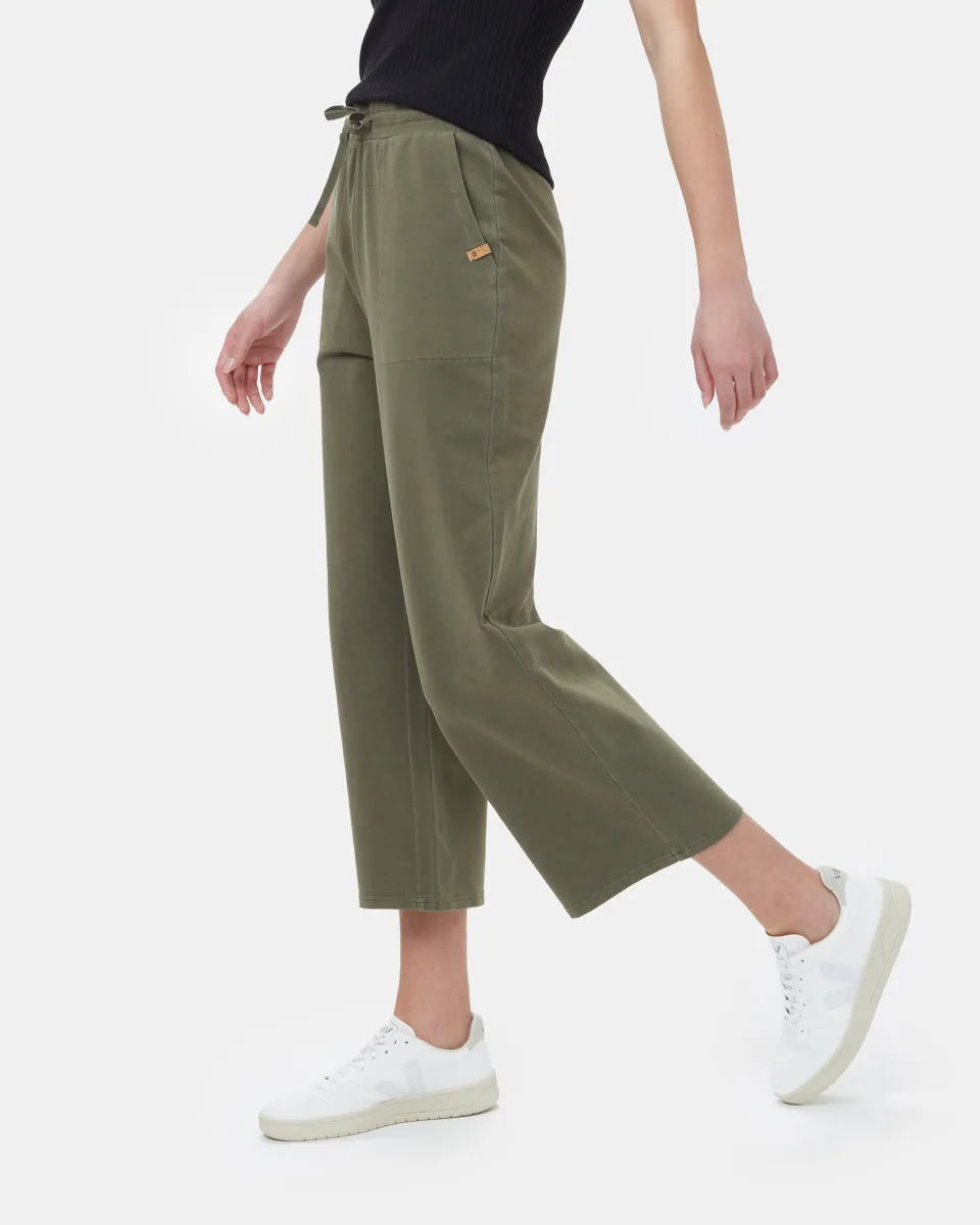 French Terry Cropped Wide Leg Sweatpant