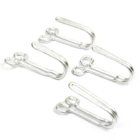 German WWII Tunic Aluminum Belt Hooks- Silver (Set of 4)