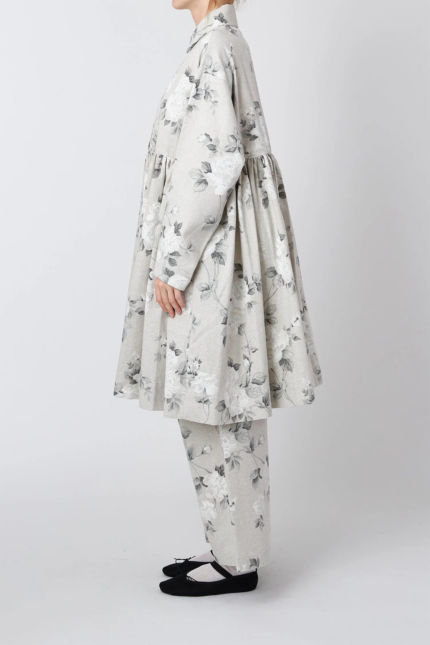 GERTRUDE DRESS FLORAL GREY