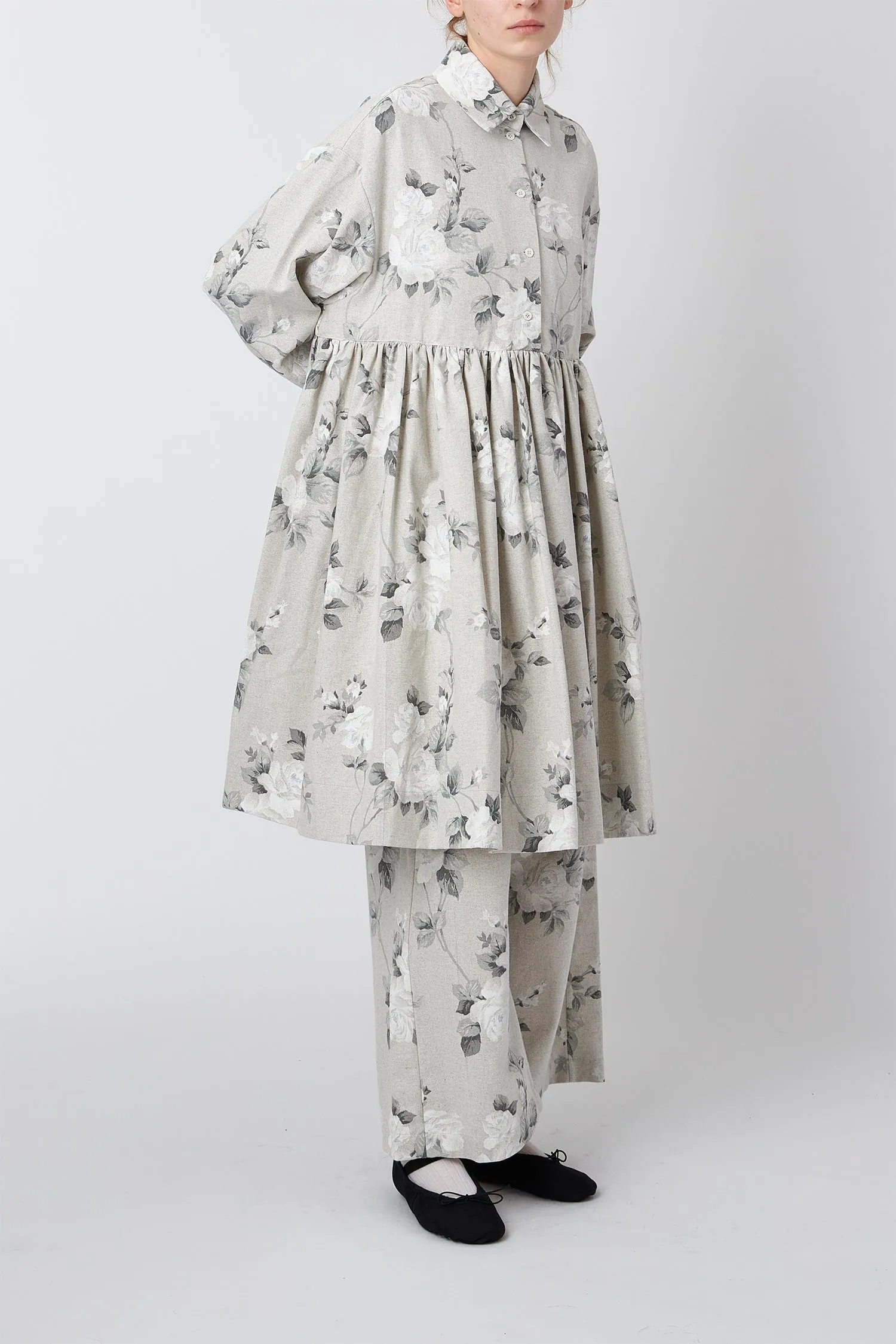 GERTRUDE DRESS FLORAL GREY