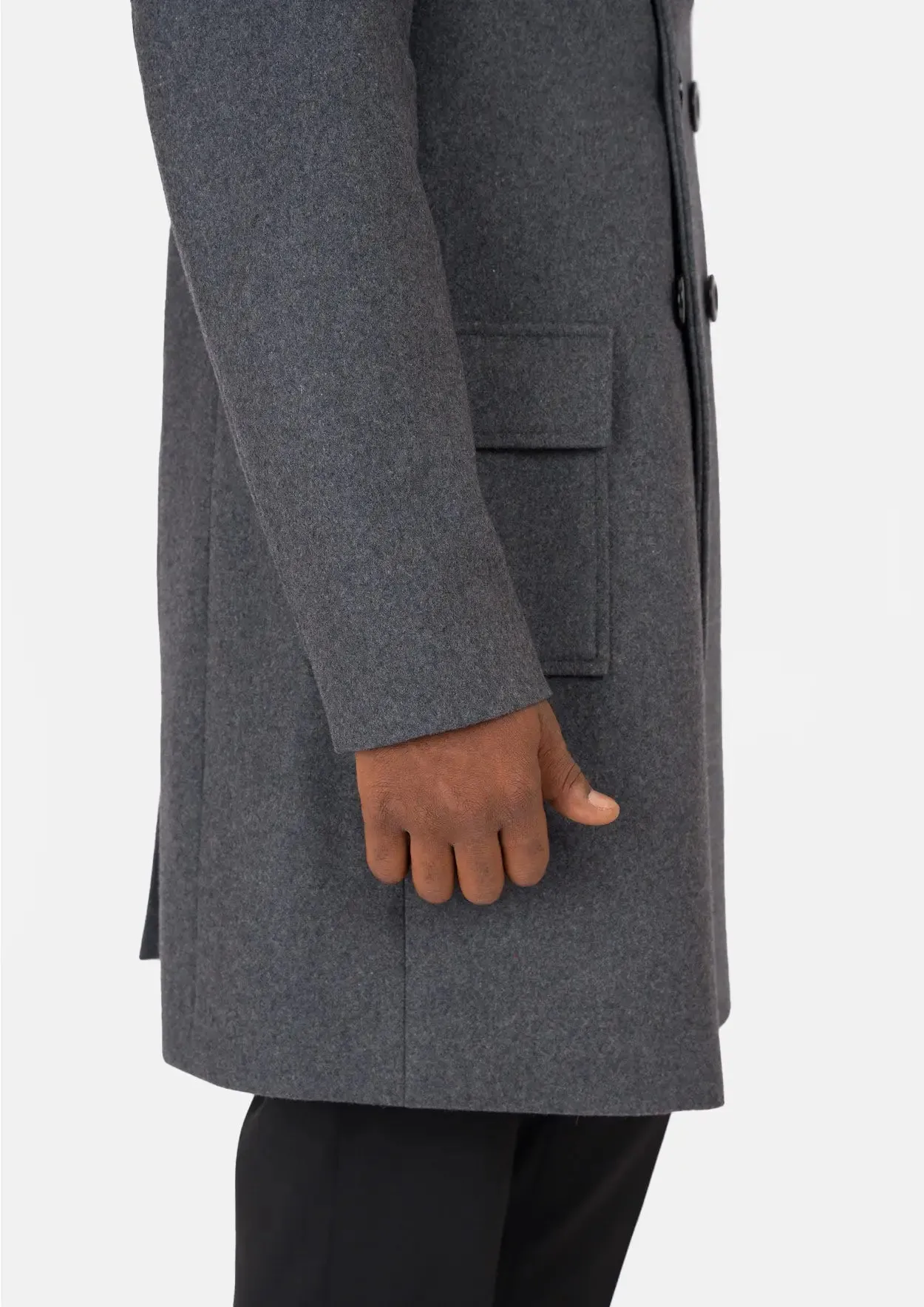 Grey Wool Signature Peacoat