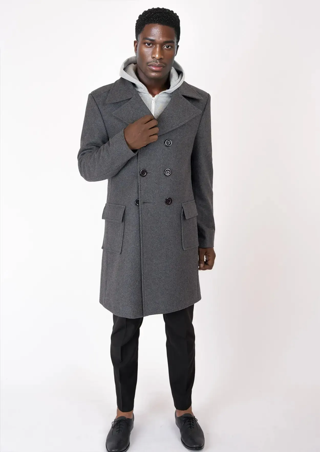 Grey Wool Signature Peacoat