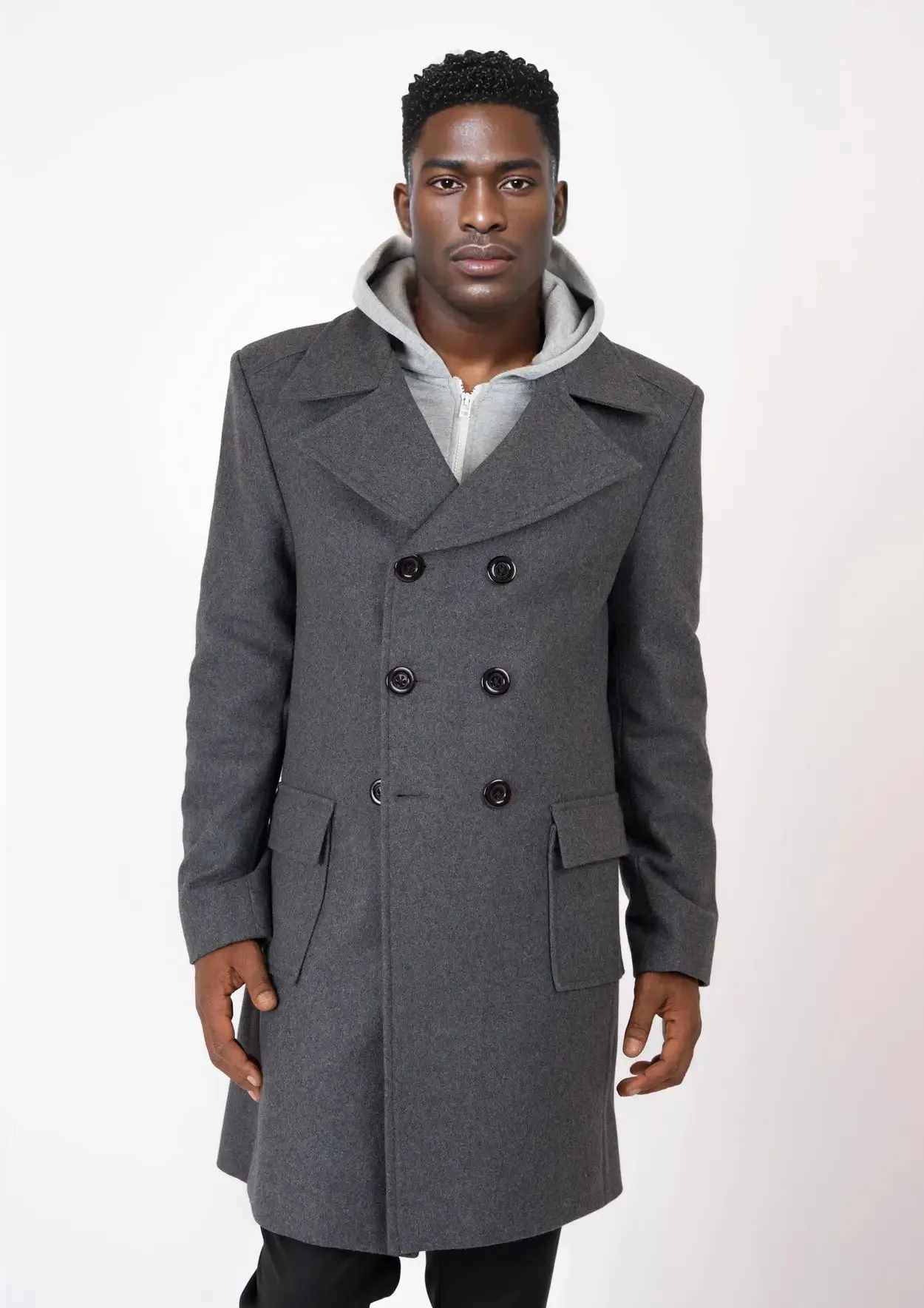 Grey Wool Signature Peacoat