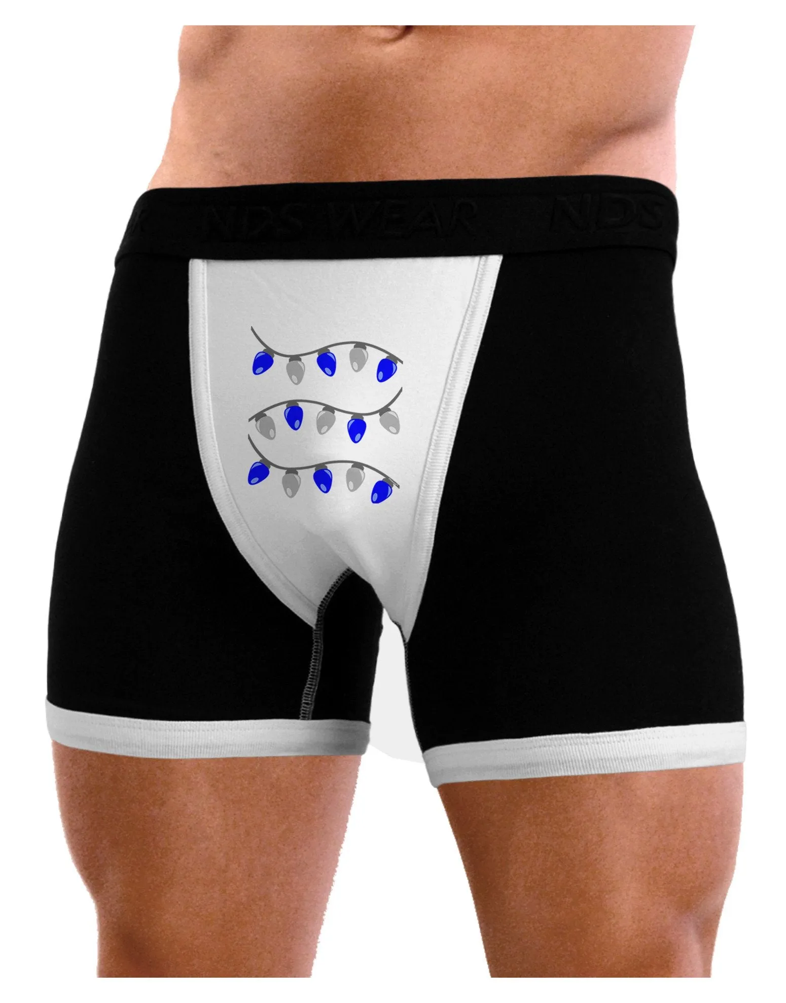 Hanukkah Lights Blue and Silver Mens Boxer Brief Underwear