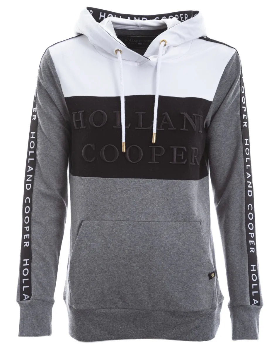 Holland Cooper Deluxe Ladies Hoodie Sweatshirt in White, Grey & Black