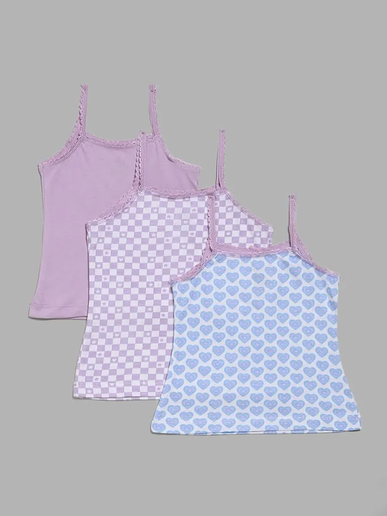 HOP Kids Multicolour Camisoles - Pack of 3