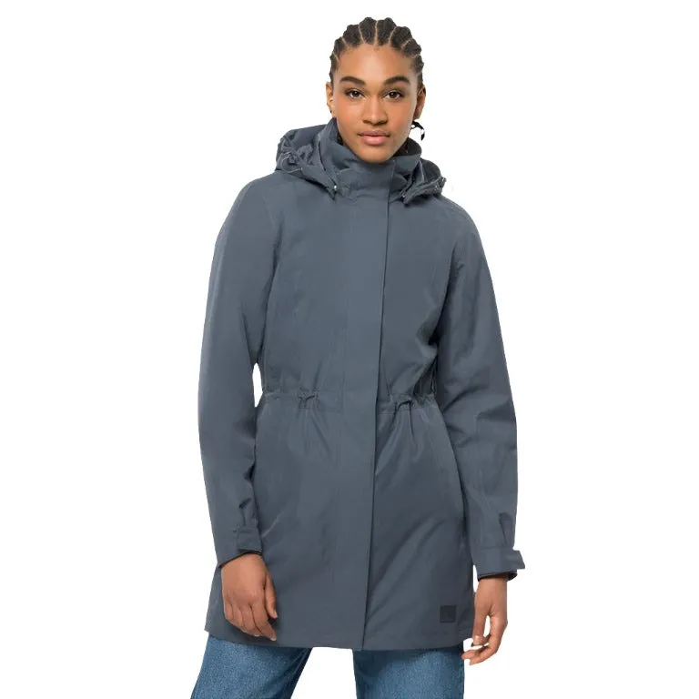 Jack Wolfskin Ottawa 3 in 1 Womens Waterproof Coat- Slate Blue