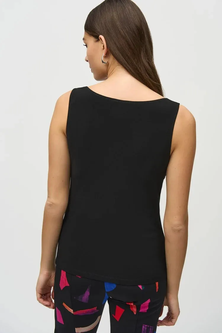 Joseph Ribkoff Black Silky Knit Cowl Neck Camisole