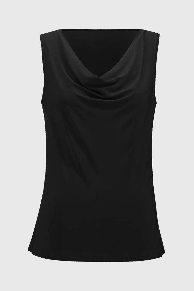 Joseph Ribkoff Black Silky Knit Cowl Neck Camisole