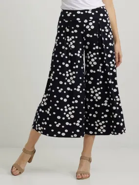 Joseph Ribkoff Navy and Off White Spotty Printed Culotte Trousers 222119 2229