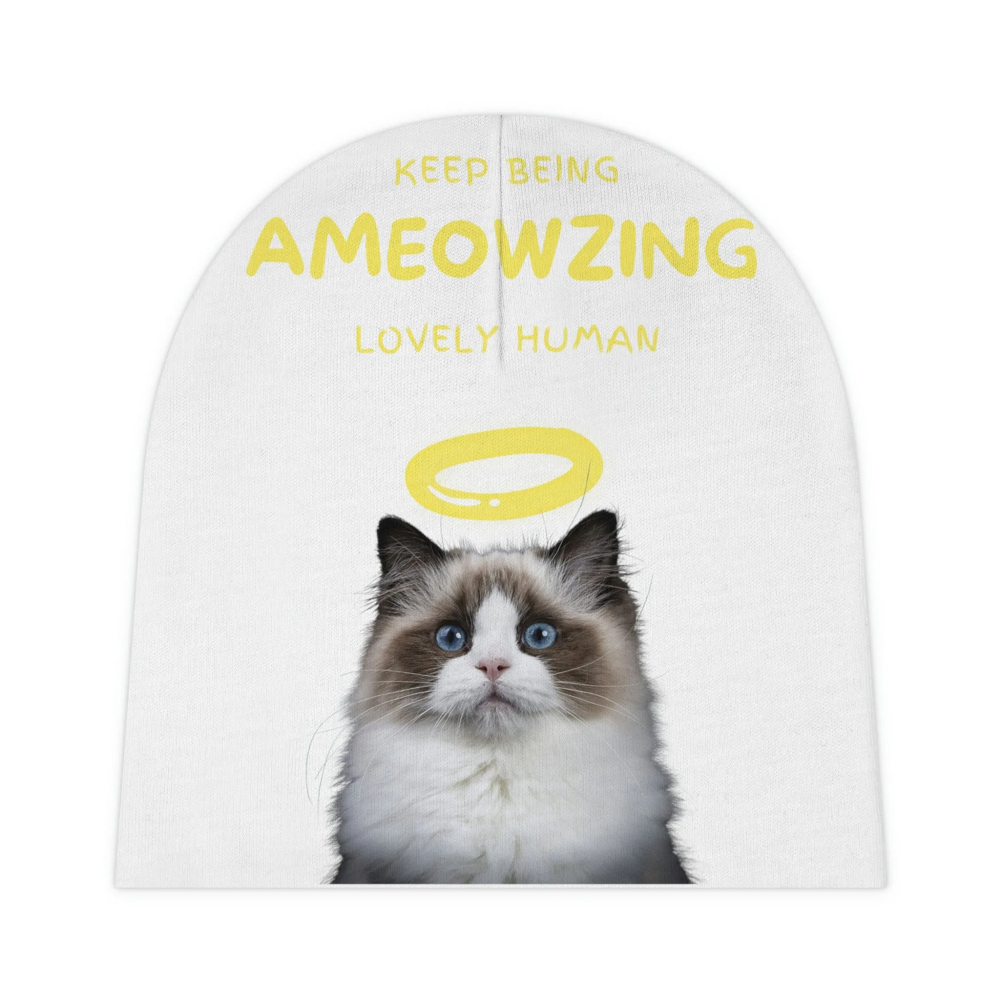 Keep Being Ameowzing Lovely Human Cat POD Baby Beanie (AOP)