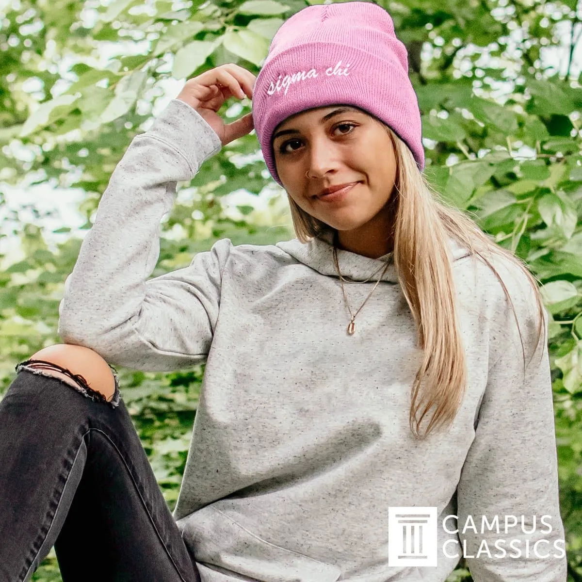 Lambda Chi Pink Sweetheart Beanie