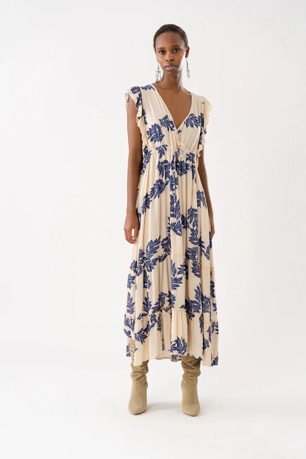 Lollys Laundry Flower Print Samo Midi Dress