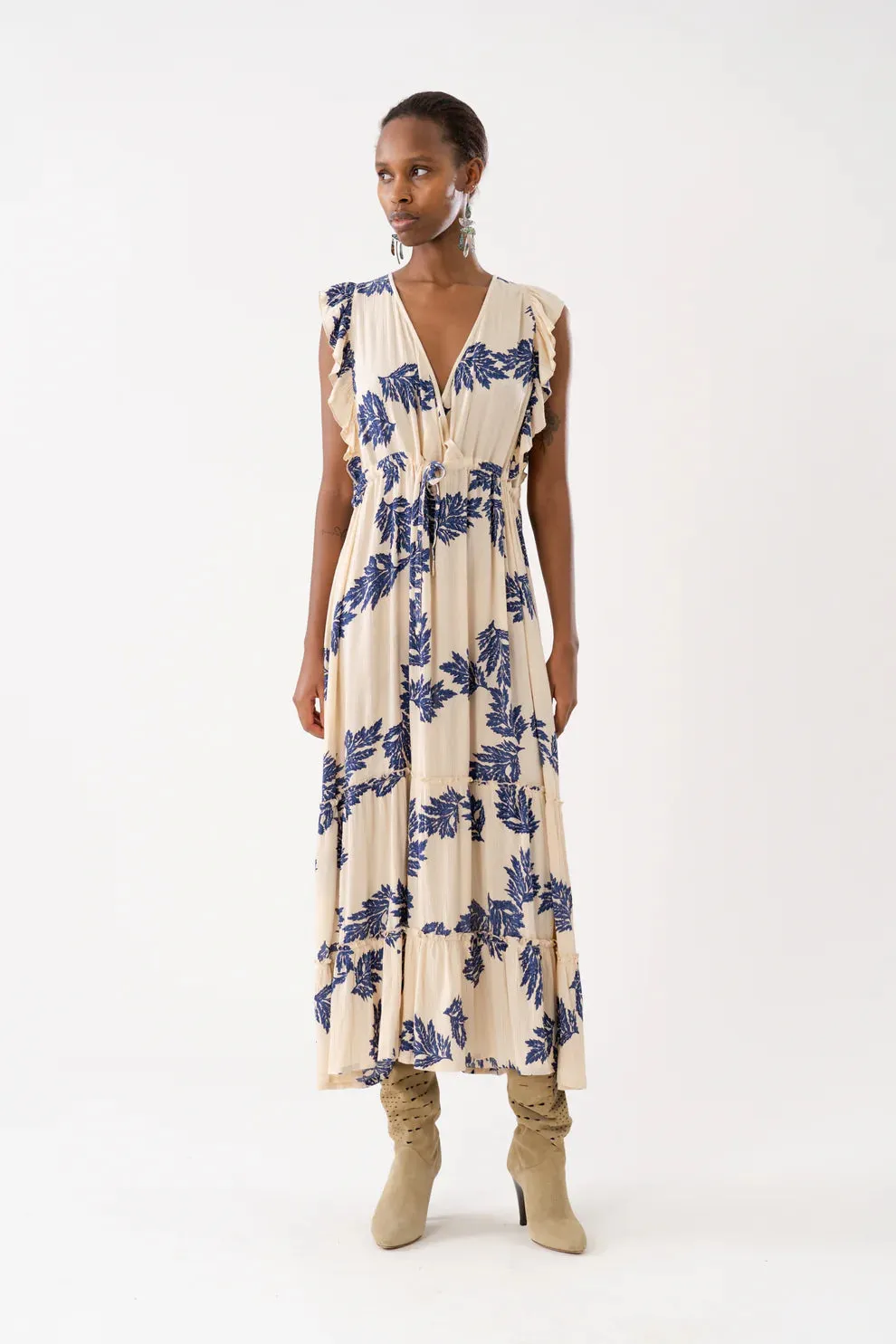 Lollys Laundry Flower Print Samo Midi Dress