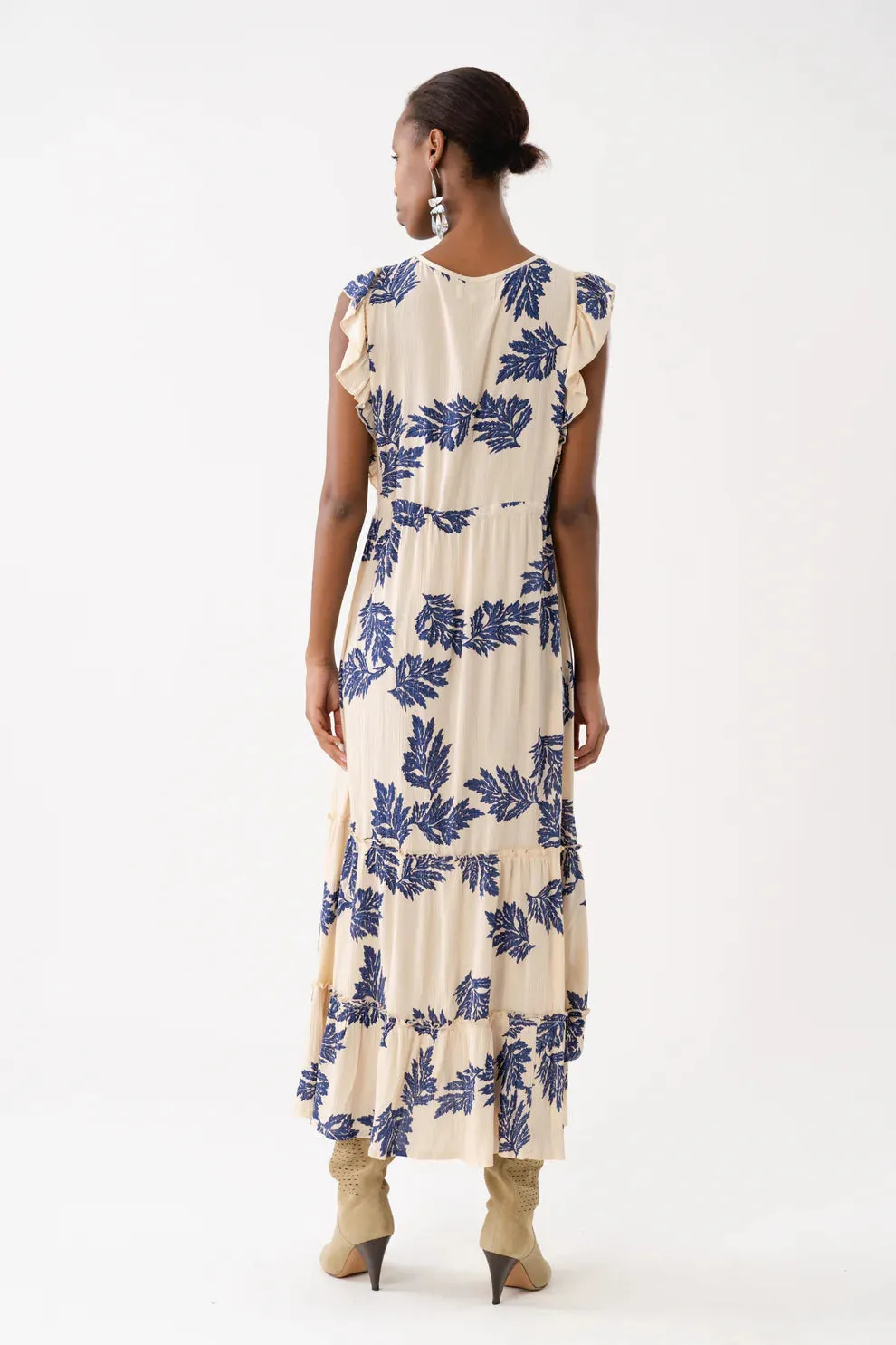 Lollys Laundry Flower Print Samo Midi Dress