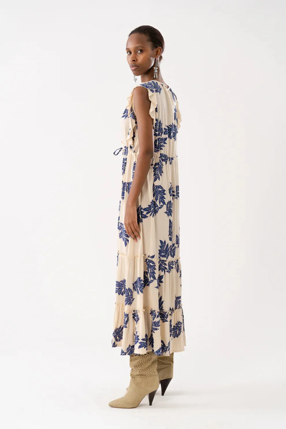 Lollys Laundry Flower Print Samo Midi Dress