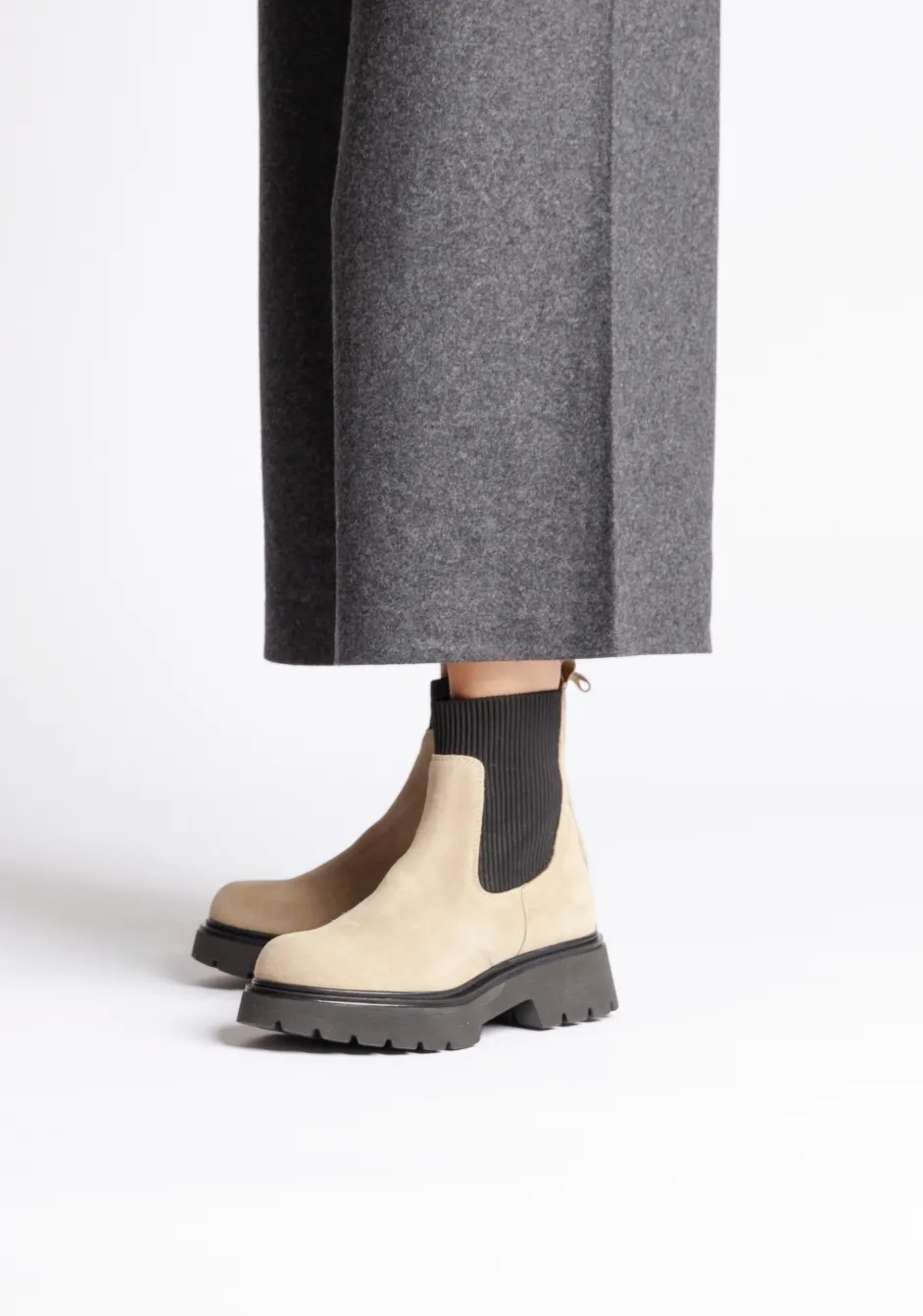 Lorrie Sand Suede Chelsea Boots