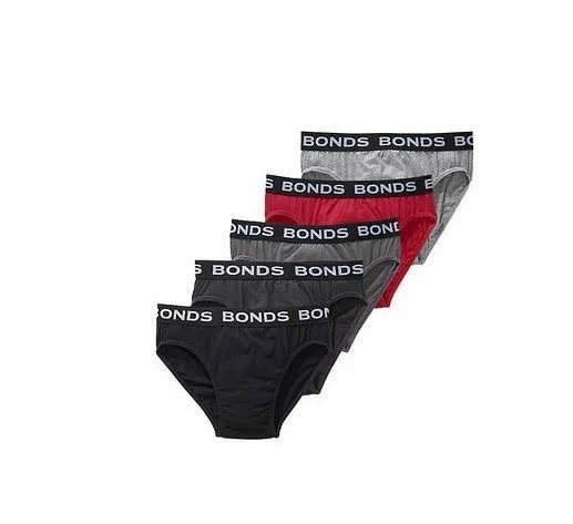 Mens Bonds Elastic Waist Brief 10 Pairs Red Blue Hipster Cotton Jocks M8dm5t