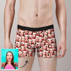 Men's Custom Christmas Hat Boxer Brief Shorts