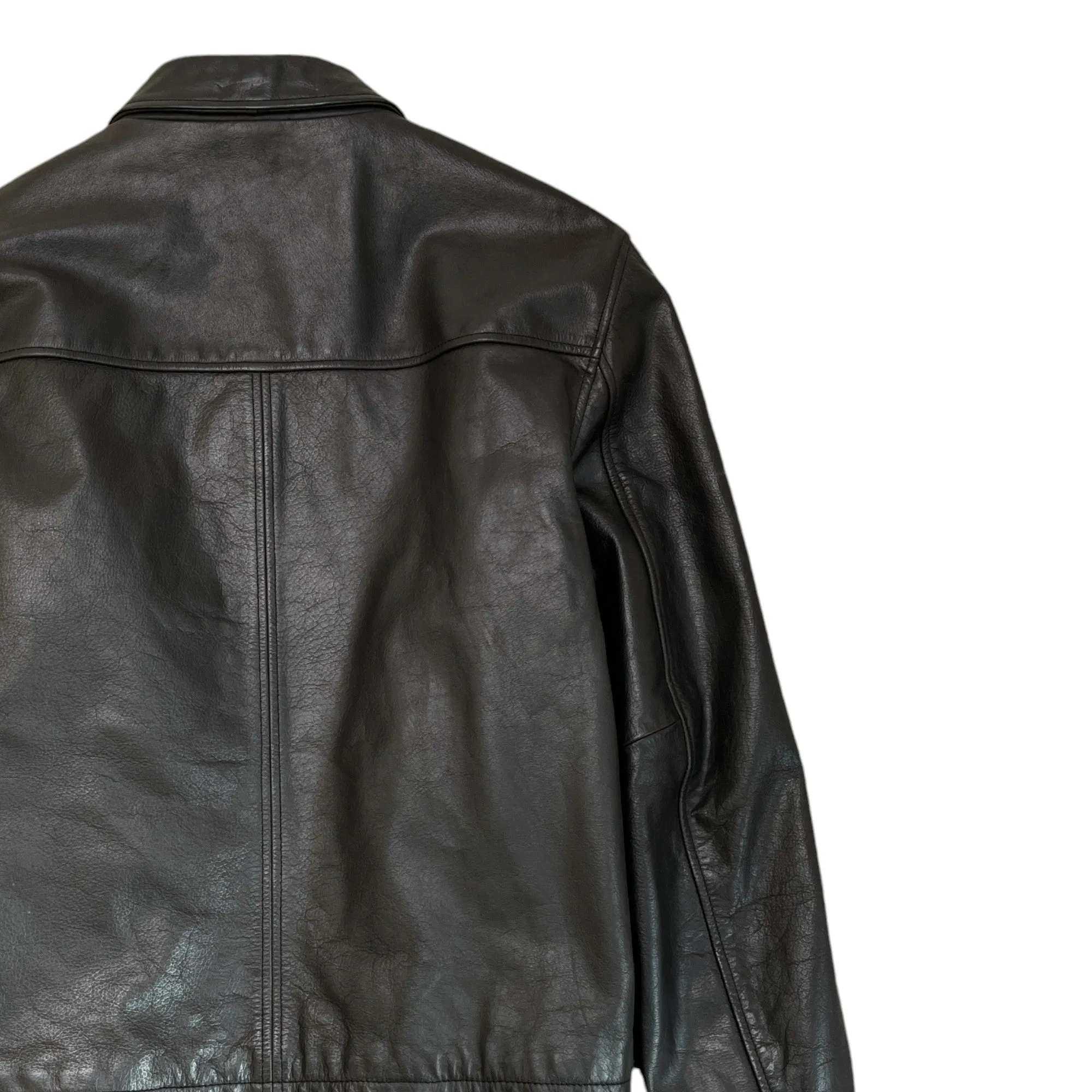 Men's Leather Jacket Brown Size L