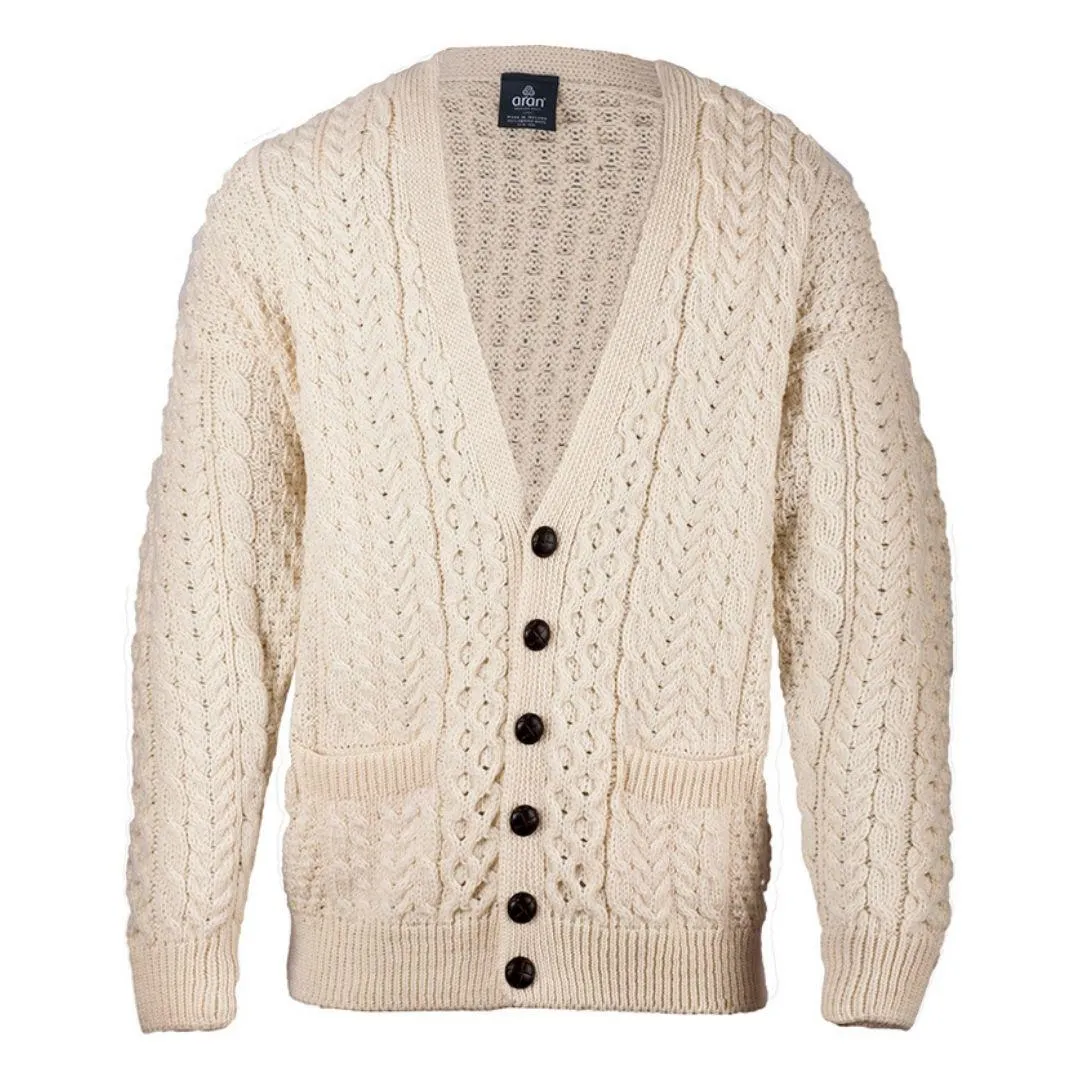 Men's Merino V-Neck Cardigan | Natural White