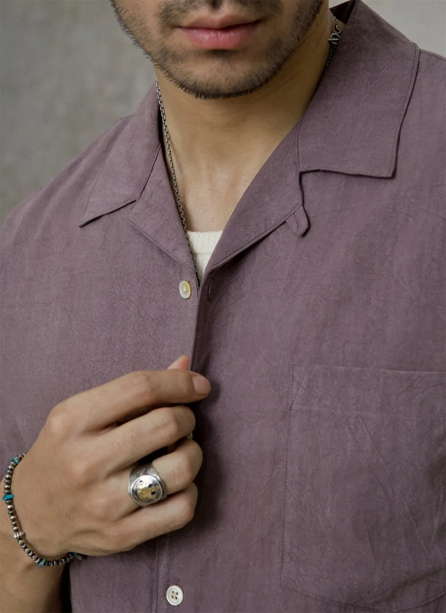 Men's Washed Camp Collar Shirt