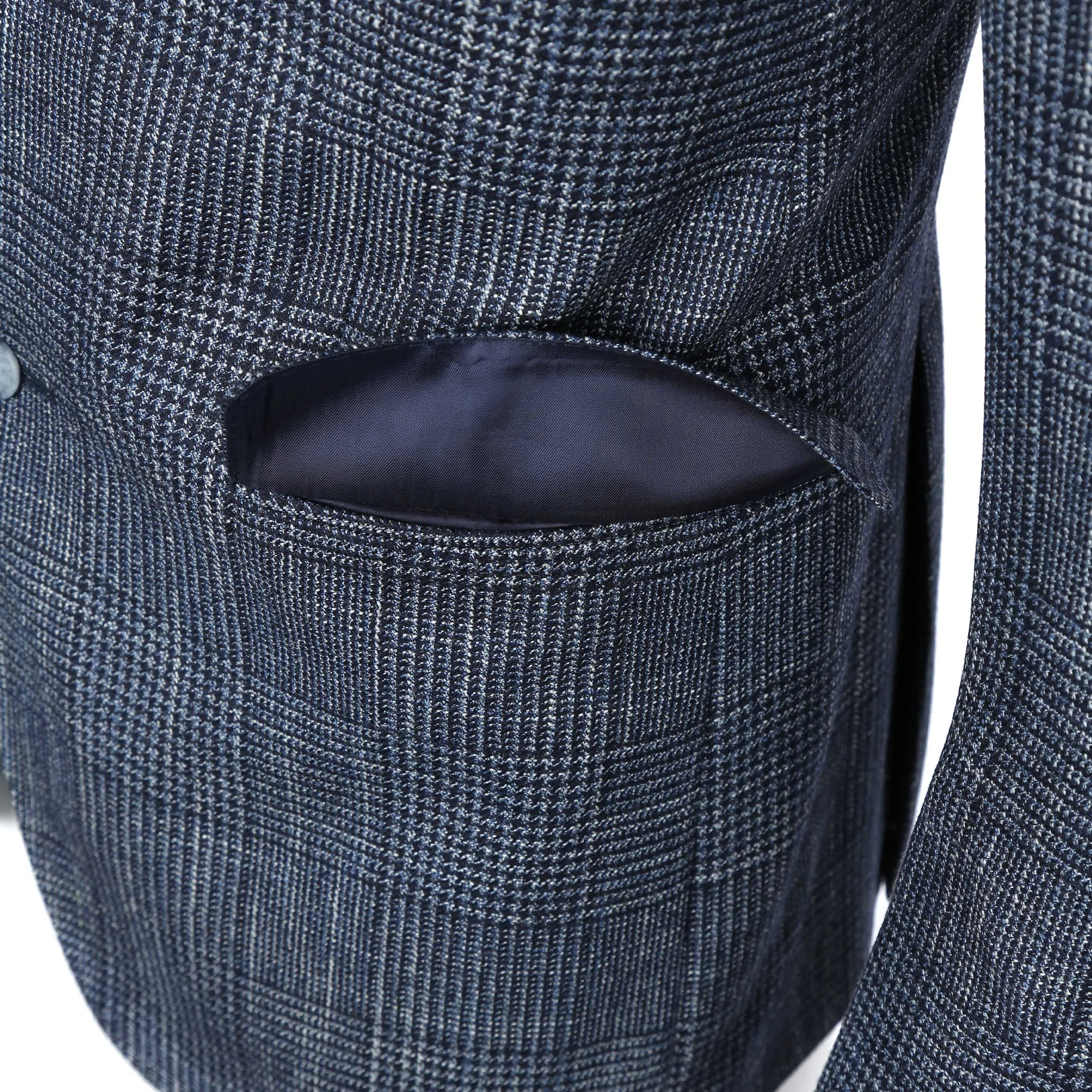 Norton Barrie Bespoke Jacket in Navy Check Lora Piana 8838