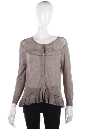 Odd Molly Cardigan Metallic Rose Gold Size M