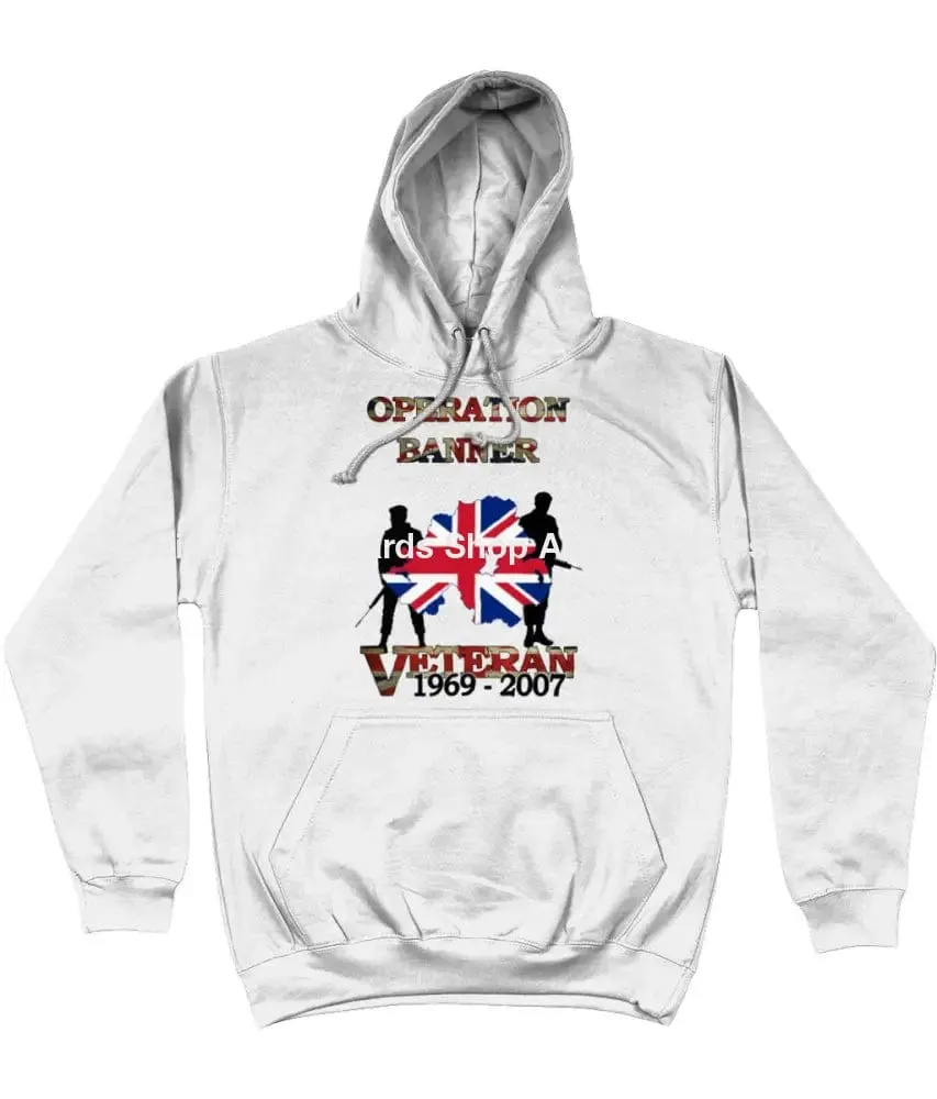 OP BANNER VETERAN 1969 to 2007 FRONT PRINTED HOODIE