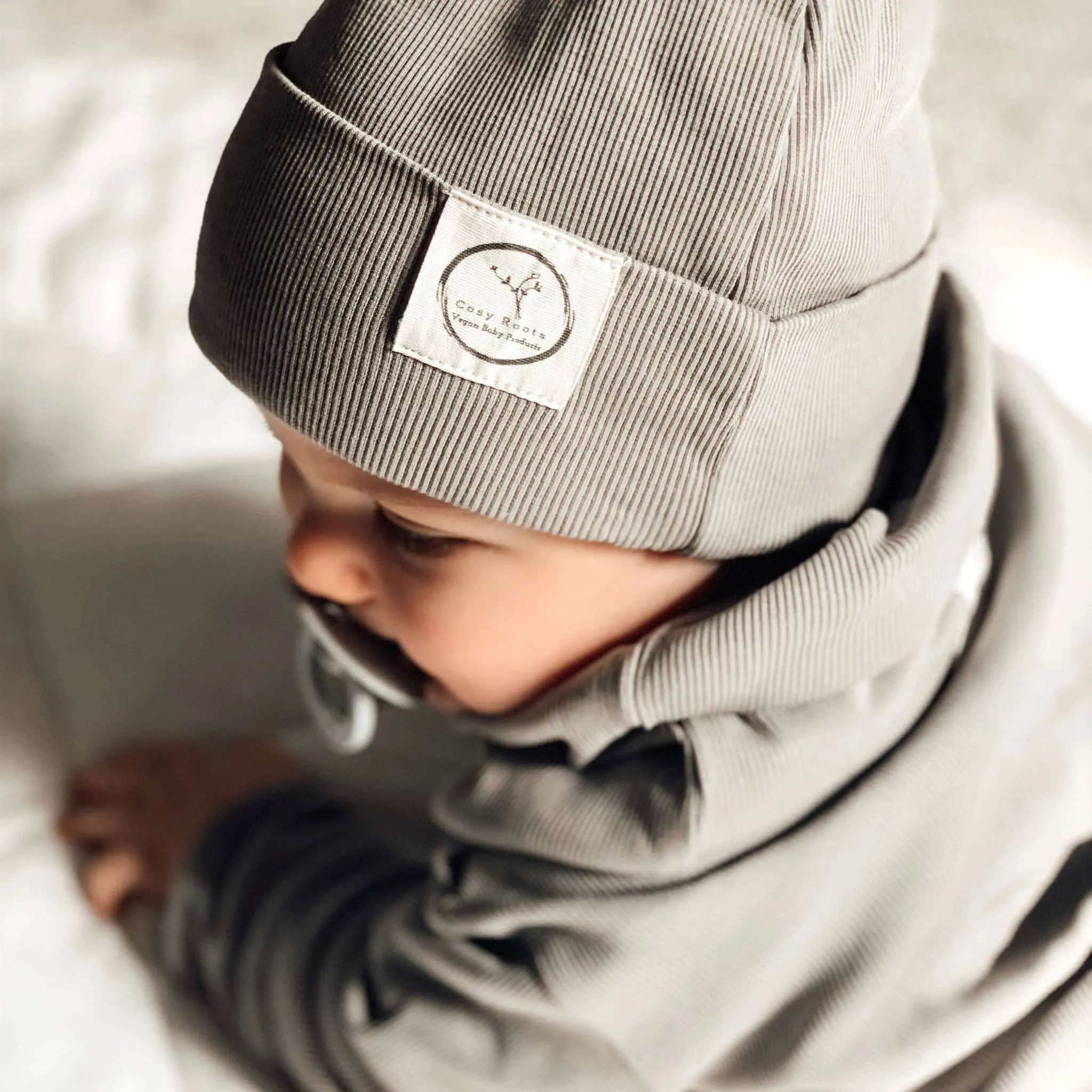 Organic Rib Beanie - Grey