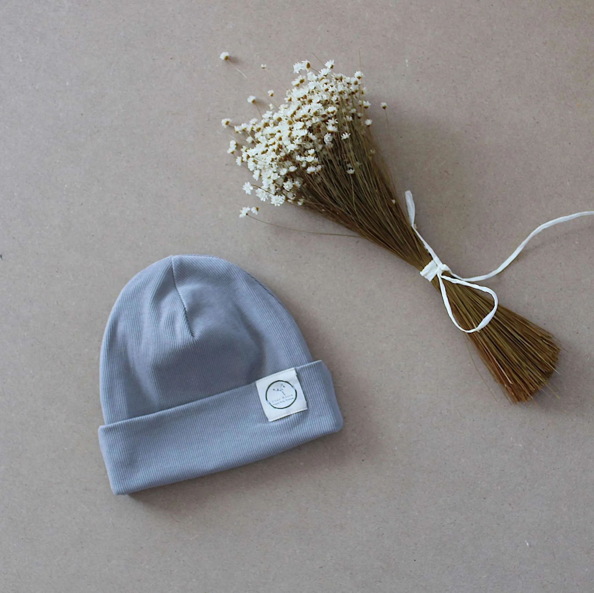 Organic Rib Beanie - Grey