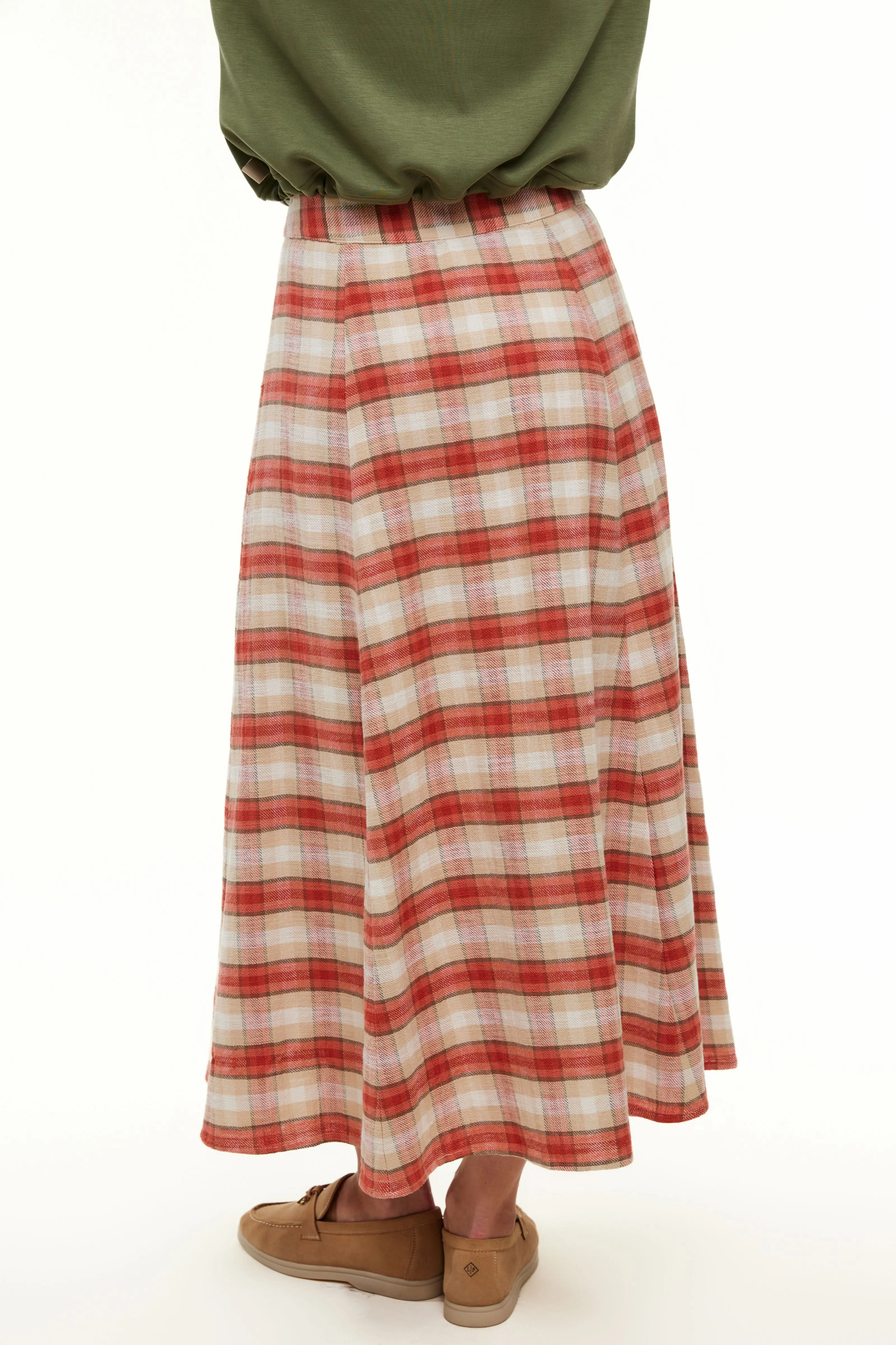 Plaid Midi Skirt