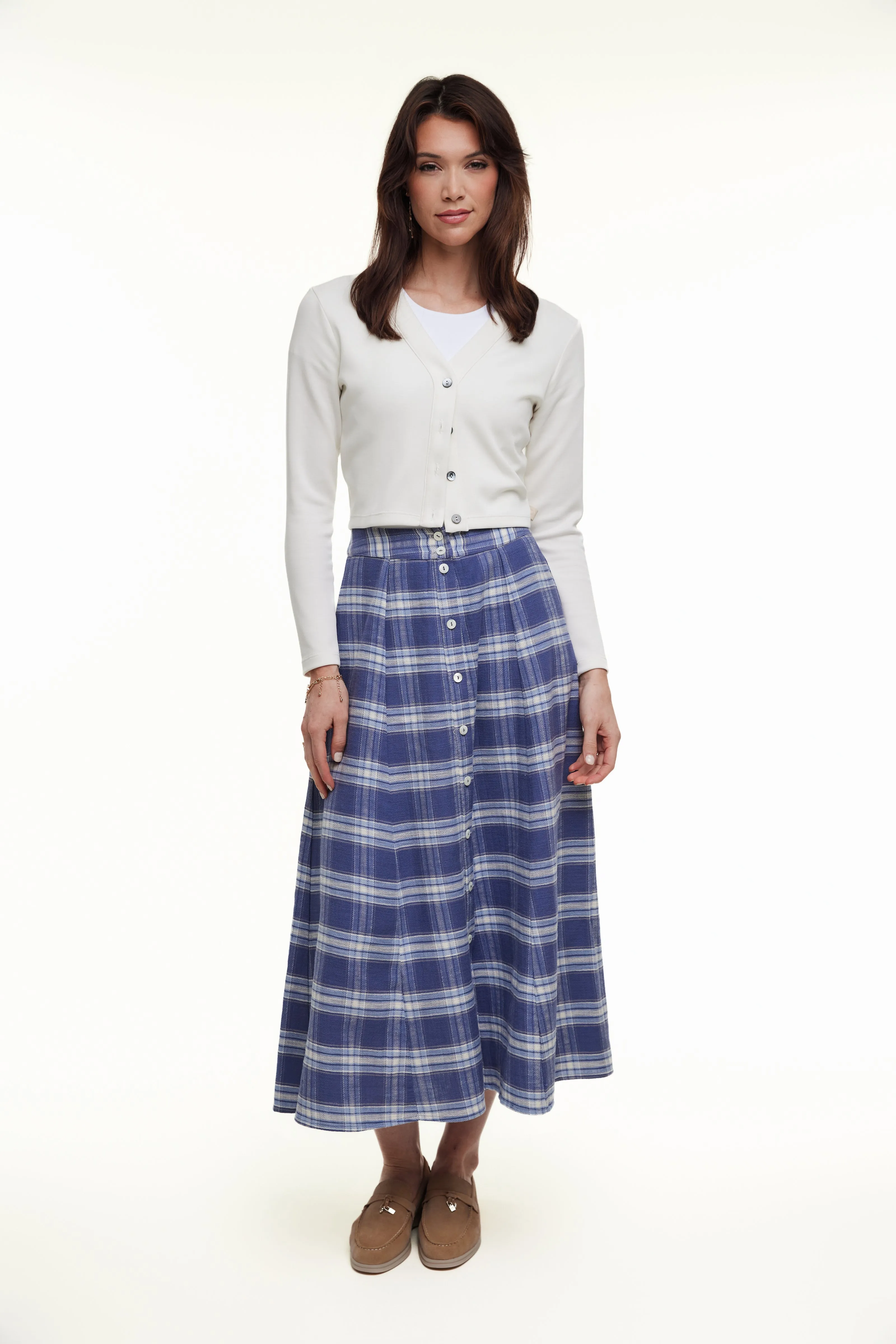 Plaid Midi Skirt