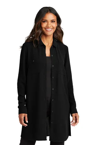 Port Authority Ladies Textured Crepe Long Tunic