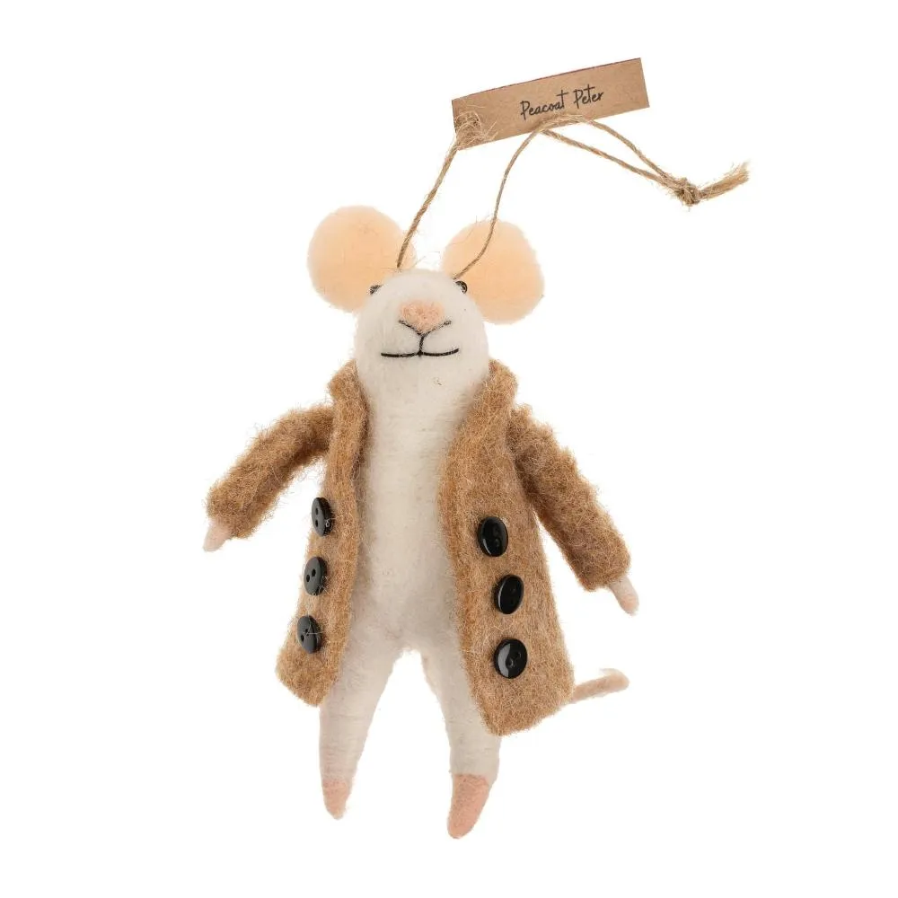 "Peacoat Peter" Felted Mouse Ornament