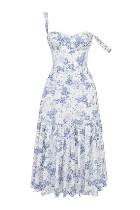 Raphaelle Blue Print Midi Sundress