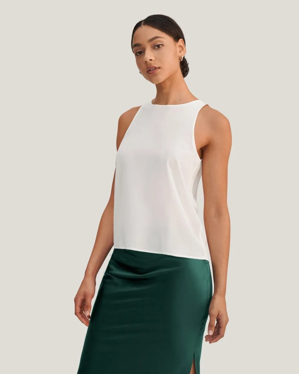 Round Neck Sleeveless Silk Camisole