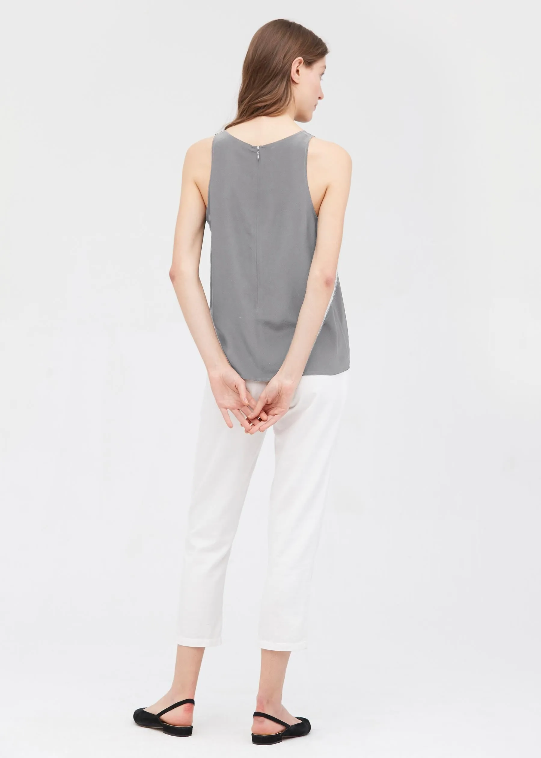 Round Neck Sleeveless Silk Camisole