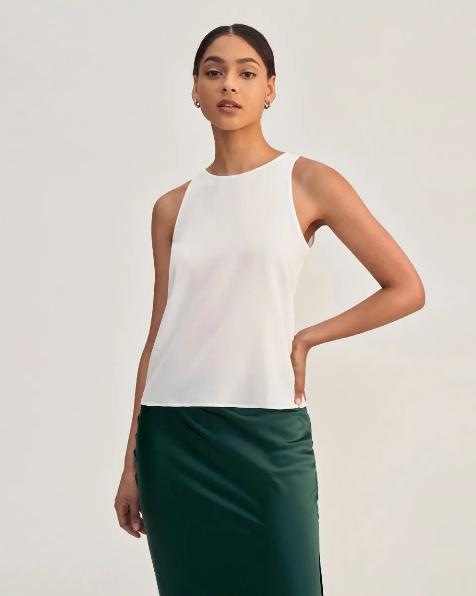 Round Neck Sleeveless Silk Camisole